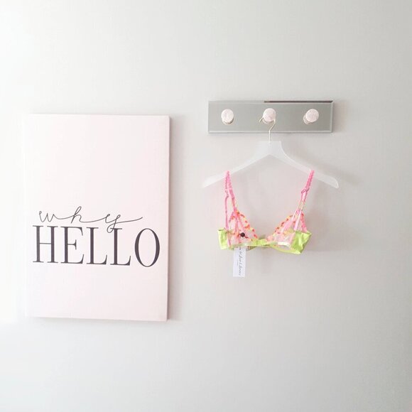 NWT For Love & Lemons x Victoria's Secret Tossed Heart embroidery Bra, XS - Picture 9 of 13